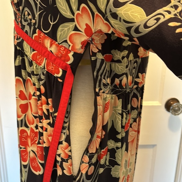 Lucky Brand Floral Empire Waist Side Zip Dress Size: Large - Picture 6 of 8